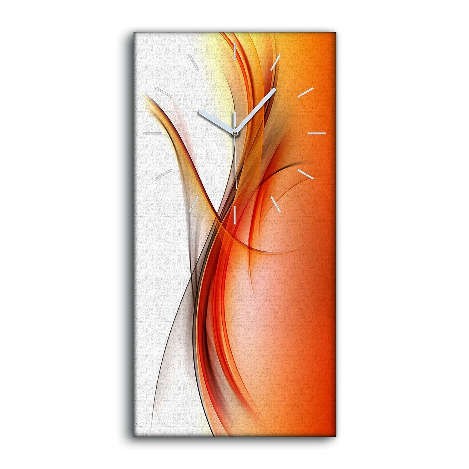 Horloge sur toile 30x60cm vagues abstraites au design moderne pour la decoration murale de salon