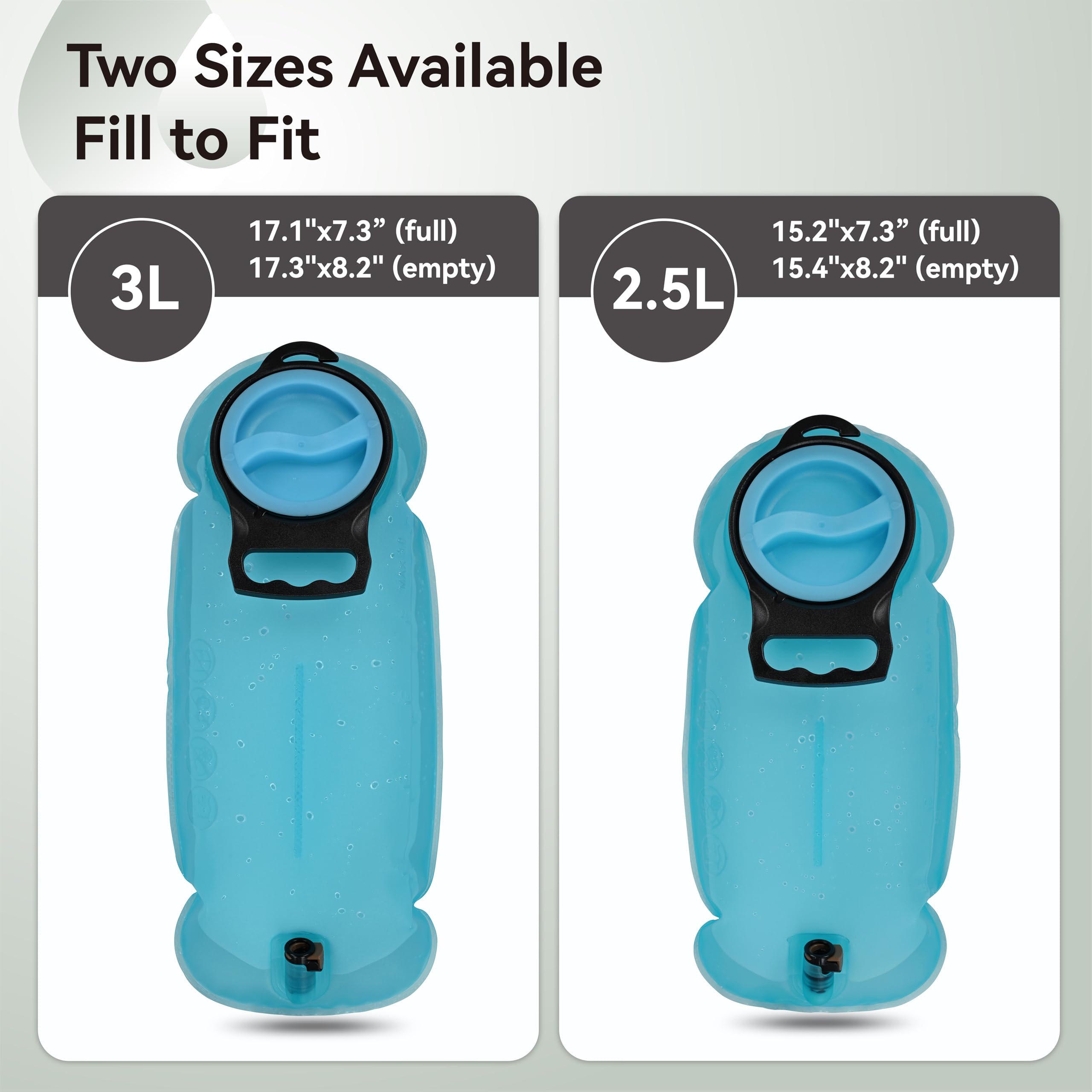 MARCHWAY Bolsa de hidratación de TPU de 2L/2.5L/3L, Bolsa de depósito de Agua Ultra Duradera con Tubo Aislado para Paquete de hidratación para Ciclismo, Senderismo, Correr, Escalada, Ciclismo