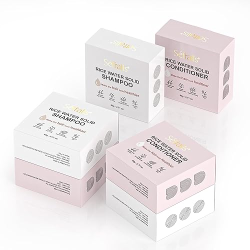 Miniatura 7 de Rice Water - Set para el cuidado del cabello, barras sólidas de champú y acondicionador con proteínas para fortalecer y reparar el cabello, libre de