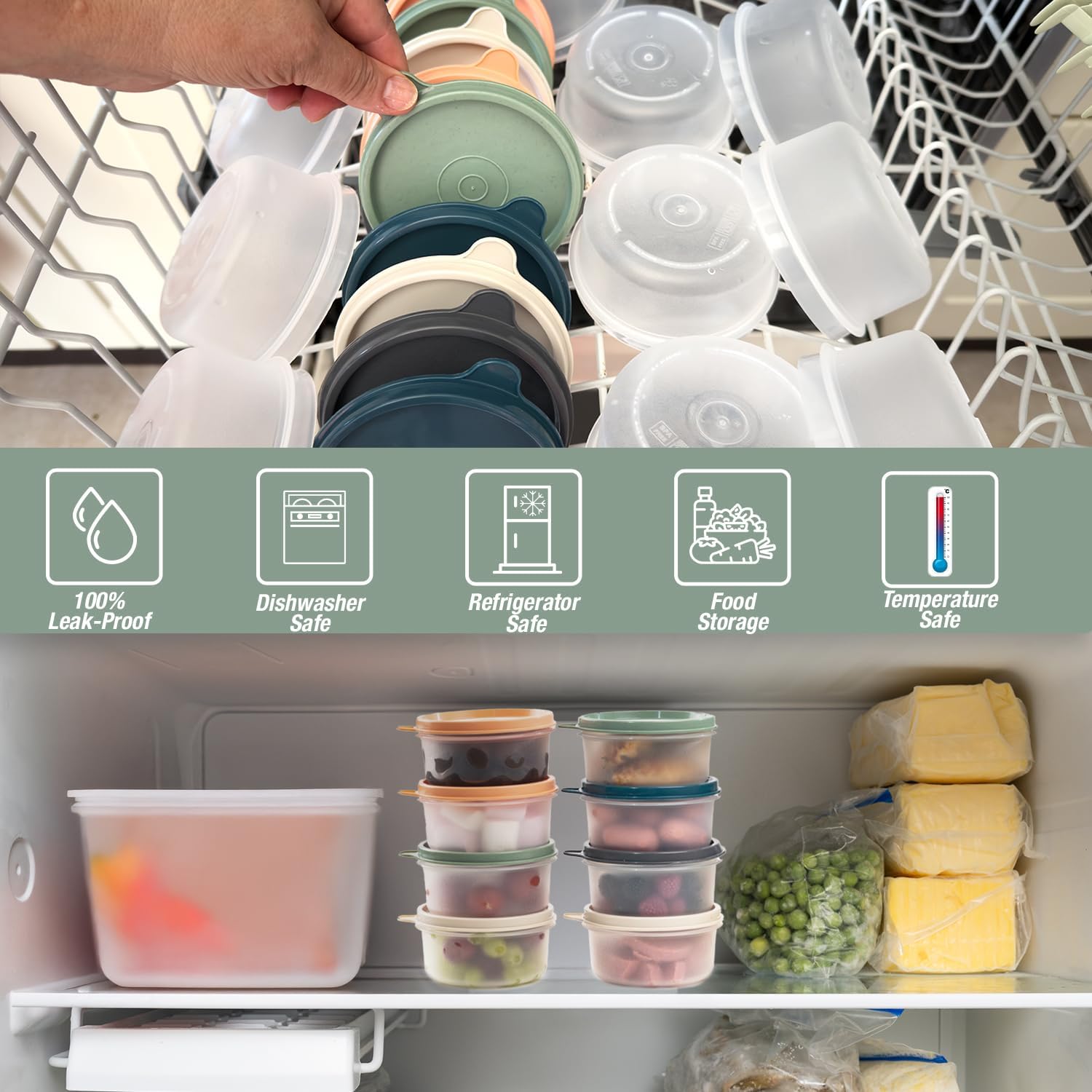 Set of 12 Small Round 9 oz Clear Deli Containers with Lids, Airtight Leakproof Reusable Food Storage, Plastic To Go Bento Box, Mini Lunch Box, Snack Storage Bowl, for Kitchen, Picnic (12, Clear)