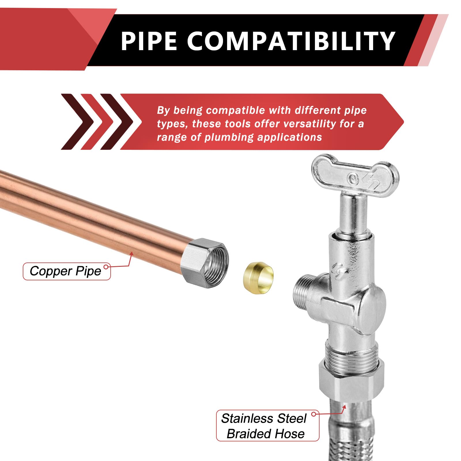 EFIELD - Válvula de parada de ángulo de llave de control suelto de 1/4 de giro de 1/2 pulgada nominal (5/8 pulgadas de diámetro exterior) x 3/8 pulgadas de diámetro exterior, cromada