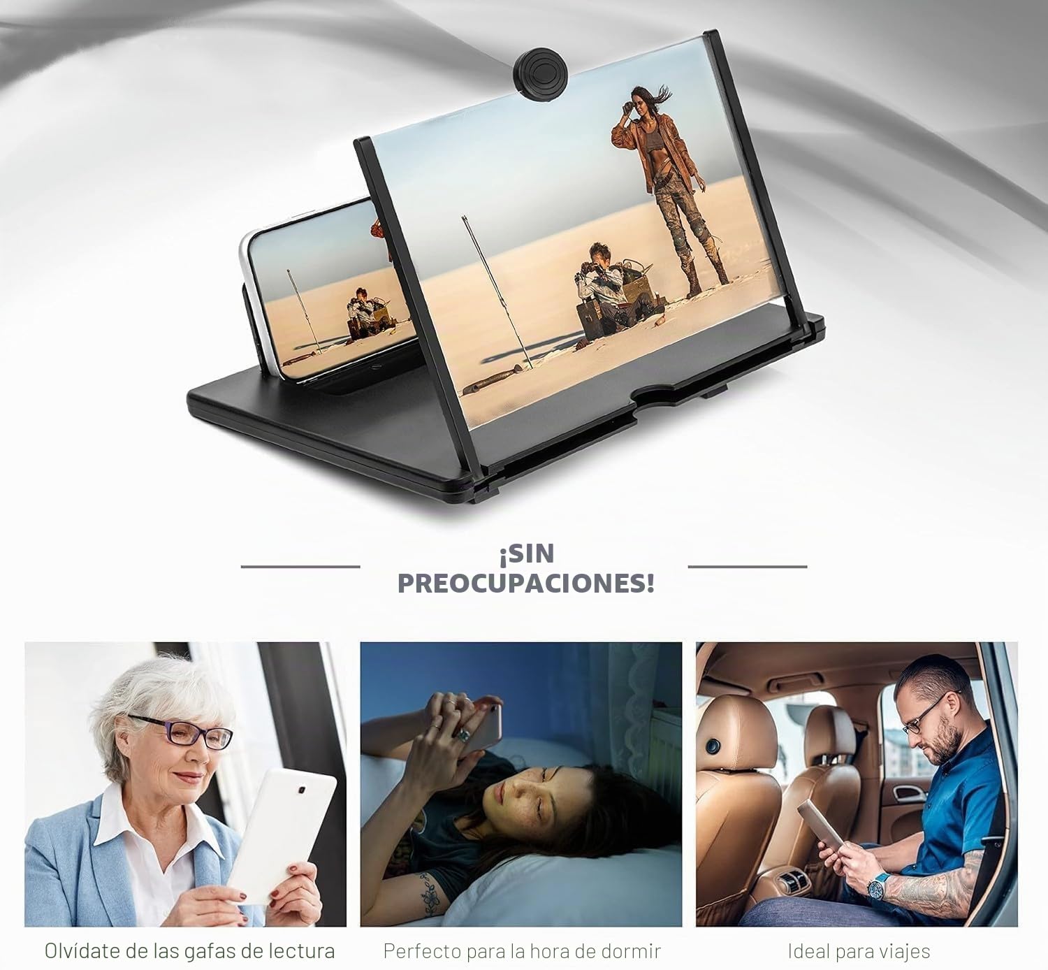 Handy vergrößerungs bildschirm 18 Zoll, 3D HD Handy Bildschirmlupe Vergrößerung, Anti-Blaulicht Bildschirm Lupe für Alle Smartphones für Das Ansehen Von Filmvideos