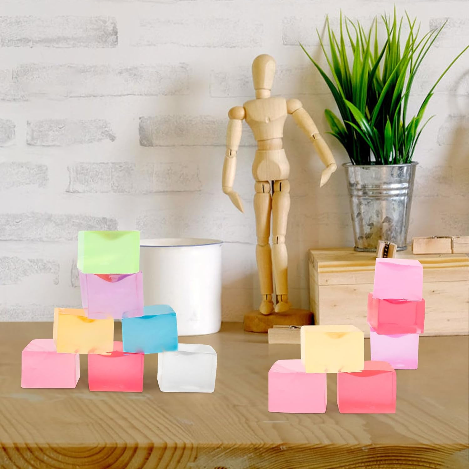 Hooqict 20Pcs Stress Cube Squishy Stress Balls Fidget Toys Square Squeeze Ice Cube Sensory Toys for Kids Adults Mini Squishies Stress Relief Party Gift Bag Fillers Birthday Goodie Bag Stuffers - Image 4