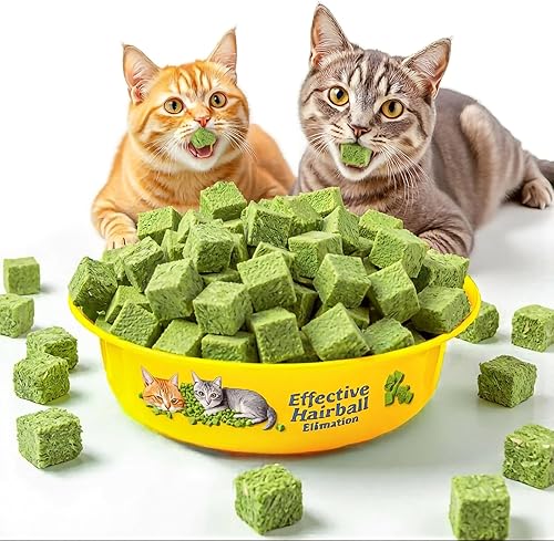 Golosinas de hierba para gatos, 8.82 oz/8.82 onzas, juguete de hierba gatera, aceite de pescado, pollo, liofilizado, comida para gatos, eliminación