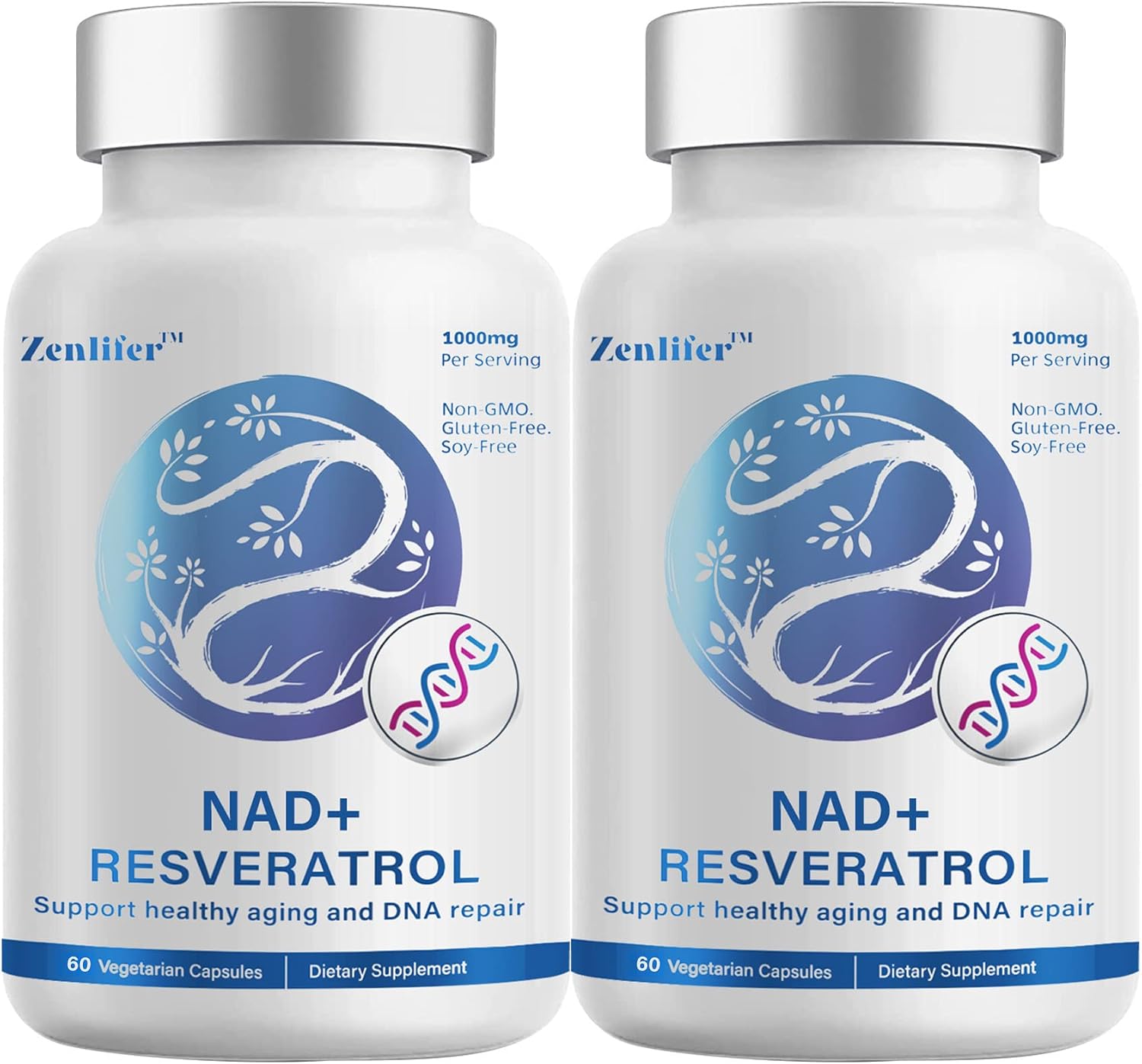 Zenlifer 120 Capsules-NAD+ 1000MG Resveratrol Boosting Supplement - More Efficient Than NMN -Nicotinamide Riboside for Cellular Energy Metabolism & Repair, Vitality & Healthy Aging