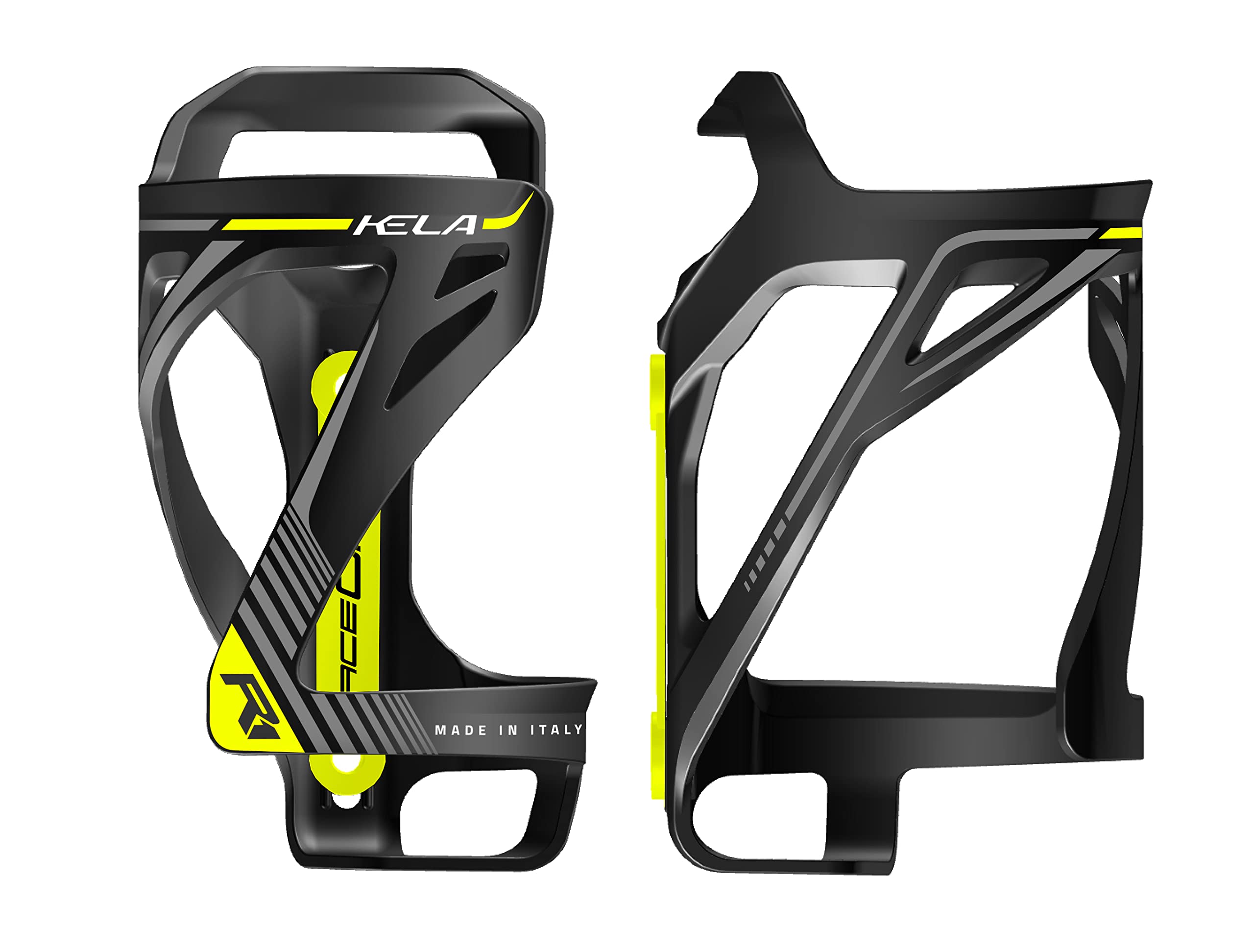 RaceOne - Kela Side Entry Water Bottle Cage for Bicycle Bottles in Black/Yellow - Image 2