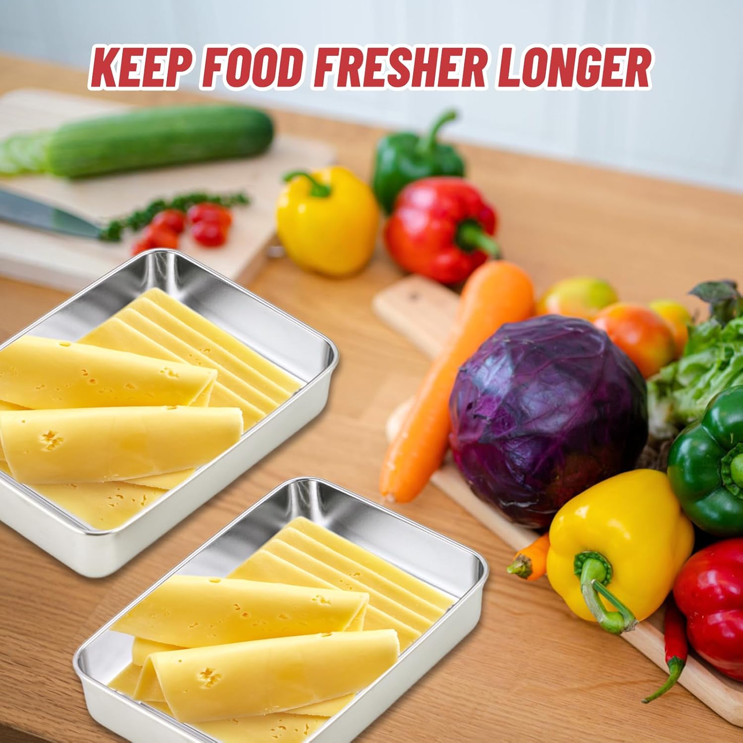 [LHYTFPGYL] 2 Pcs Bacon Container for Refrigerator,Stainless Steel