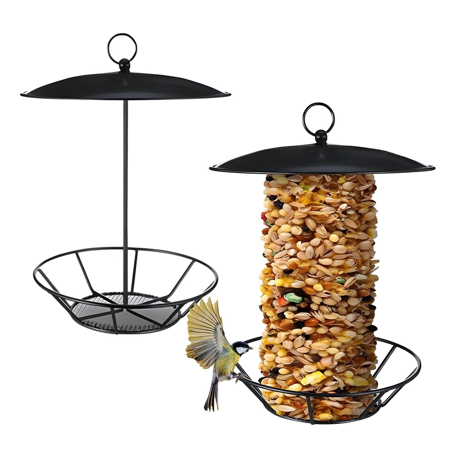 De 2 comederos para pájaros Colgantes de Gran Capacidad, Espacioso alimentador para observación de Aves, para Amantes de Las Aves ocupadas, alimentador de Vida Silvestre