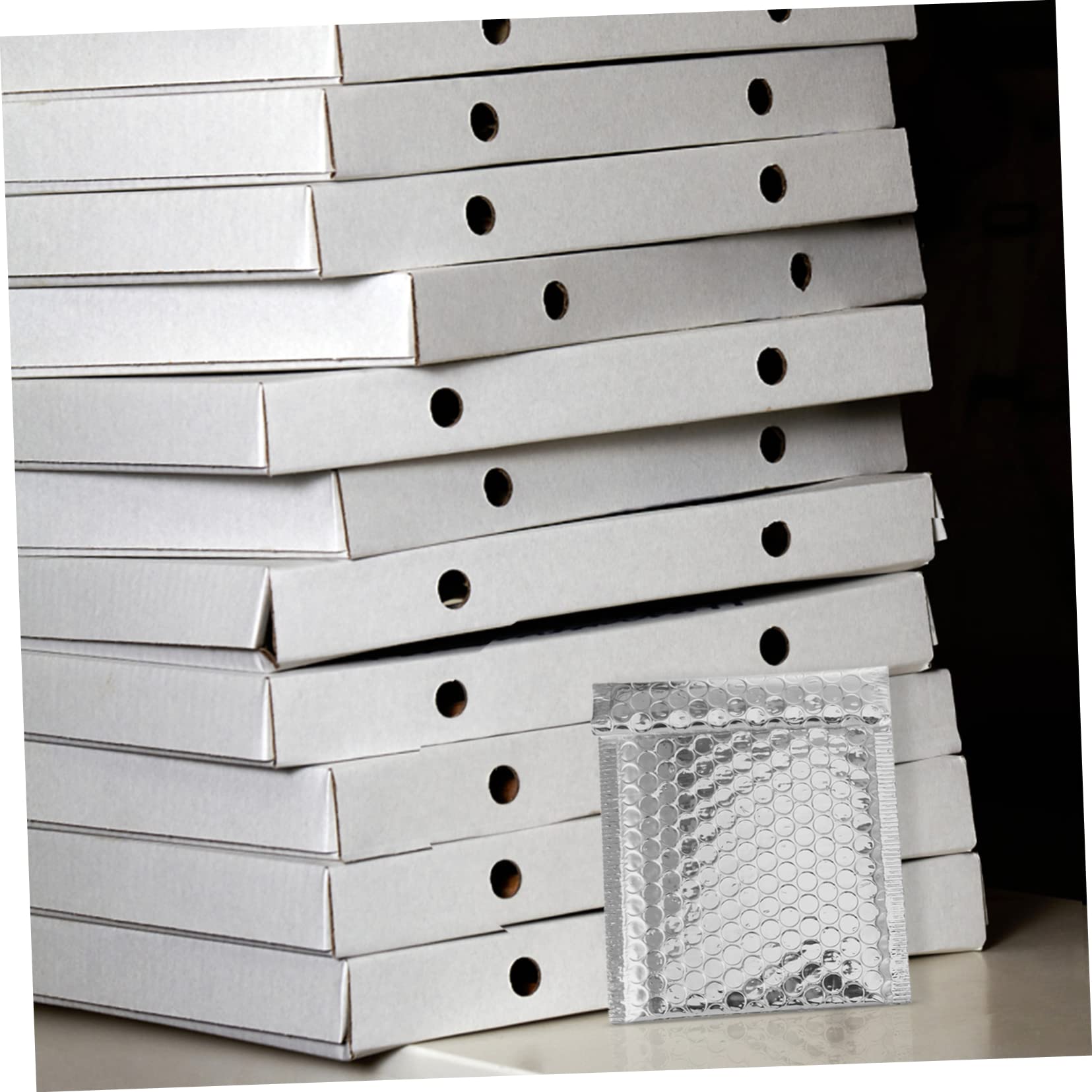 POPETPOP 100 Buste Imbottite per Spedizioni Argento Bolle D'aria, Autoadesive, Materiale Sintetico Resistente per Imballaggio e Negozi