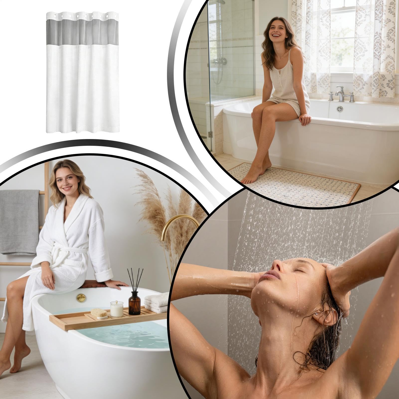 Rideaux De Douche Pour Salles De Bains Tenture À Tissage Gaufré Avec | Idéal Pour Les Hôtels pour hôtel, box, maison, appartement, dortoir, ferme et buanderie