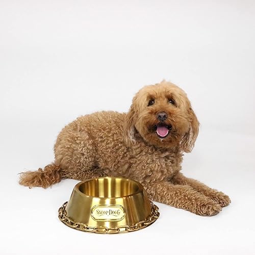 Miniatura 9 de Snoop Doggies Doggs Deluxe Off The Chain - Cuenco para mascotas, dorado, pequeño