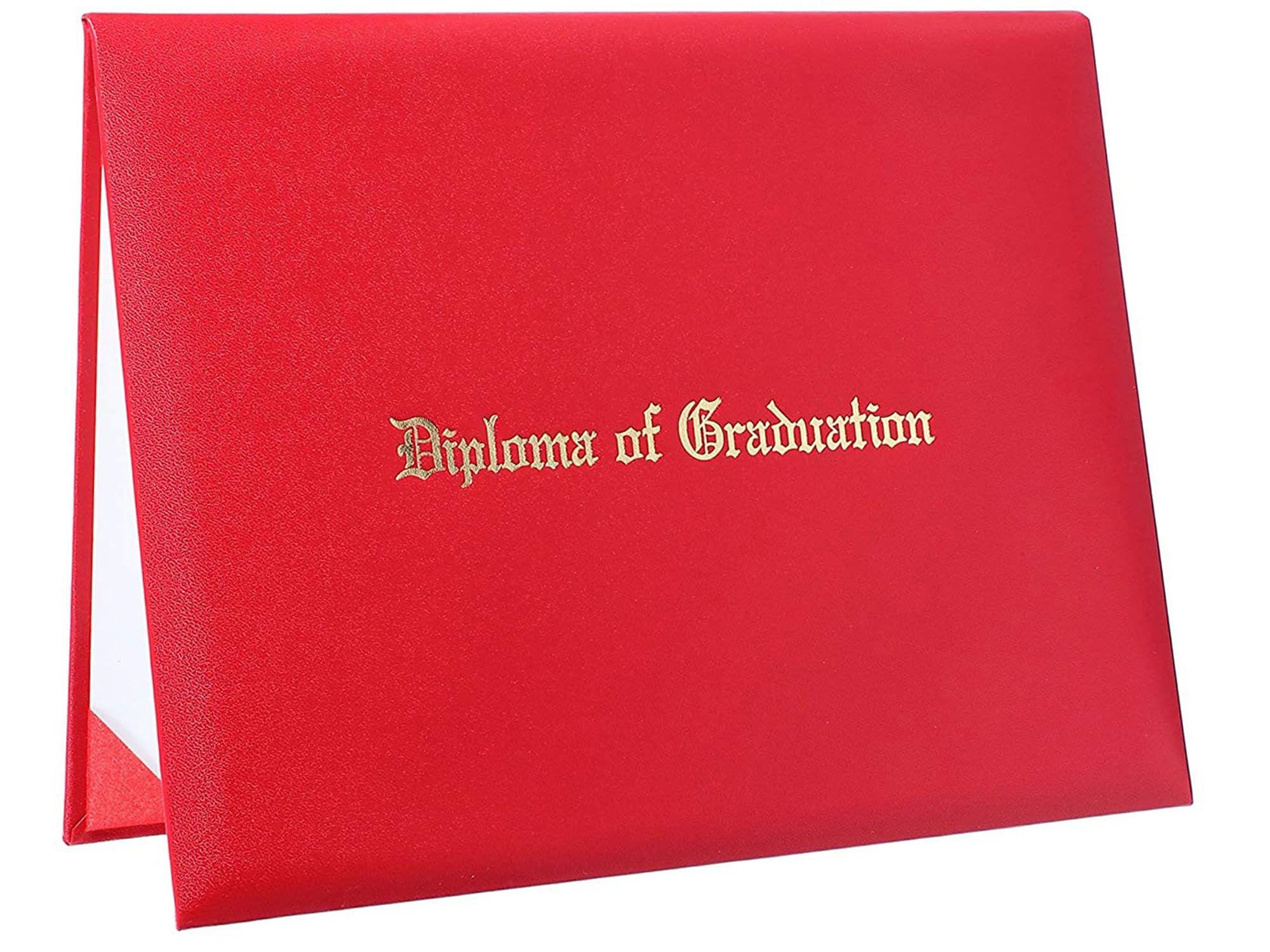 MyGradDay Imprinted Diploma Cover 8.5x11 Diploma Holder Graduation Certificate Cover Smooth Leather Letter Size Red