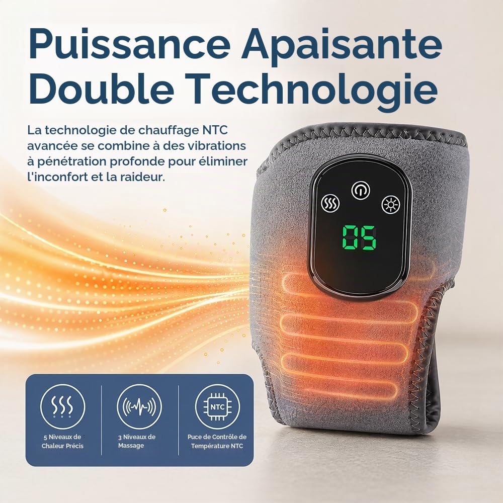 2Pcs 3 en 1 Masseur de Pieds Électrique, Portable Masseur de Cheville avec Sans Fil, 3 Modes Vibration et 5 Niveaux de Chauffageé, Massage Pieds pour Douleur et Circulatio, pour Maman, Papa