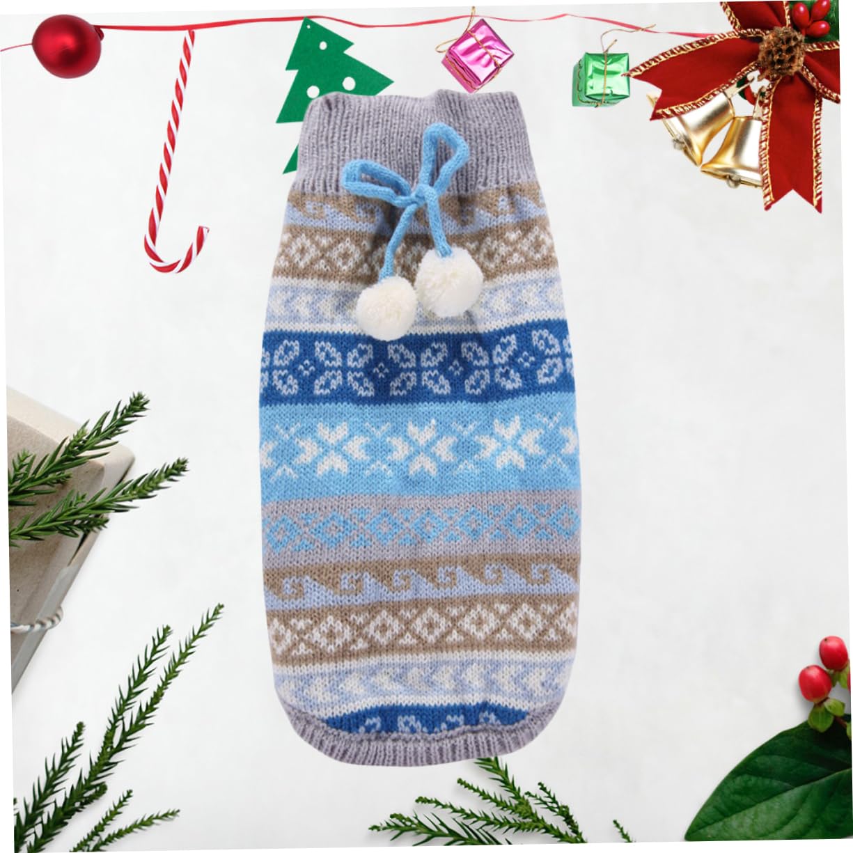 Mipcase 3 Pz Maglione di Natale Costume da Cane Gatto di Natale Bomboniere Natalizie per Cani Maglione Natalizio per Animali Domestici Abbigliamento per Animali Domestici di Blue