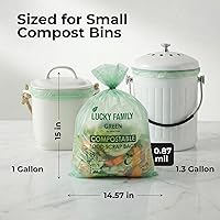 Vista 3 de Bolsas de basura compostables para contenedores de compost de cocina, bolsas de compost pequeñas de 1.3 galones para contenedor de encimera, bolsas