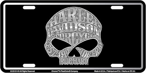 Chroma 55001 Harley-Davidson Skull - Placa de matrícula estampada, 1 paquete