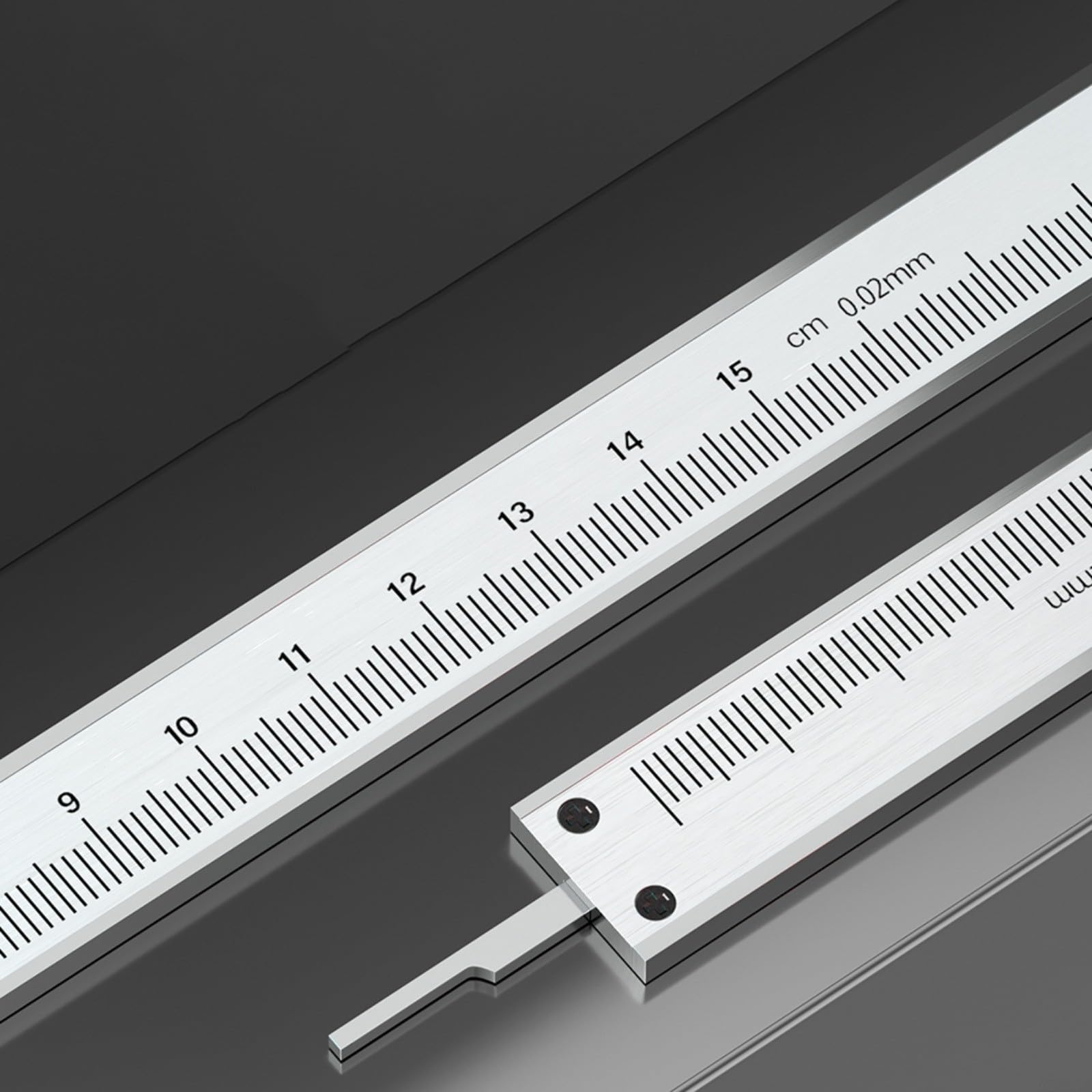 Calibre de acero inoxidable mecánico de precisión de 0,02 mm con estuche de plástico para taller, hogar, escuela, metalurgia, joyero, antiguo, 150 mm (300 mm)