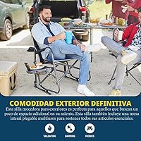 Vista 4 de GCI OUTDOOR Freestyle Rocker XL con mesa auxiliar Silla de campamento Mecedora plegable portátil con reposabrazos sólidos y duraderos, soporte Rojo