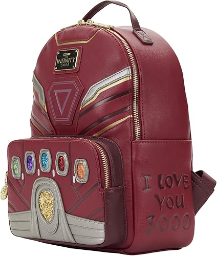 Miniatura 2 de Loungefly Marvel Avengers Iron Gauntlet Infinity Saga Hero Mini Mochila, Rojo -, Bolso de hombro
