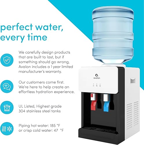 Miniatura 6 de Dispensador Avalon de agua caliente  fría con cierre de seguridad para niños Aprobado UL  Energy Star Blanco