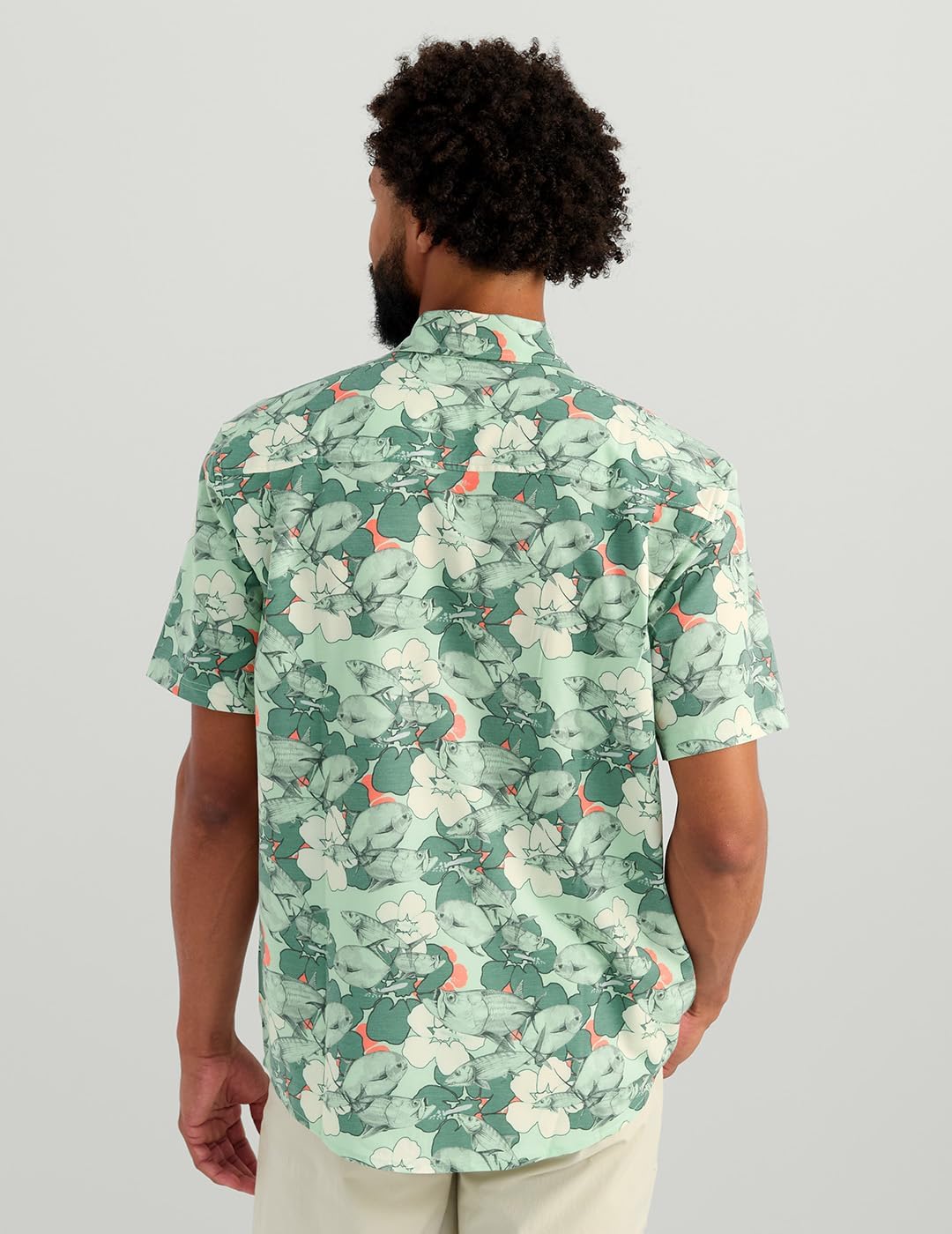 HUK Men's Kona Pattern Short Sleeve Fishing Button Down Shirt