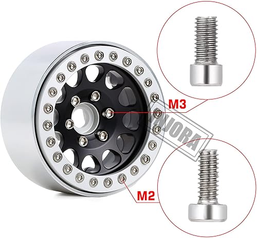 Miniatura 3 de INJORA Kit de tornillos RC M2 M3 Kit de tornillos de metal para llantas 1.9 2.2 110 RC Car Crawler TRX4 Axial SCX10 90046 AXI03007