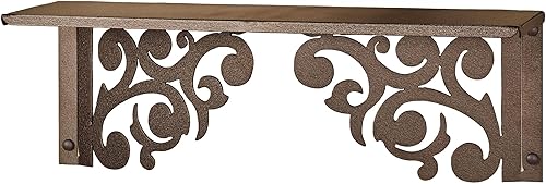 Touch of Class Noble Scrolls - Estante de pared de metal  Bronce  Diseños de desplazamiento  Estantes de exhibición para dormitorio, sala de estar,