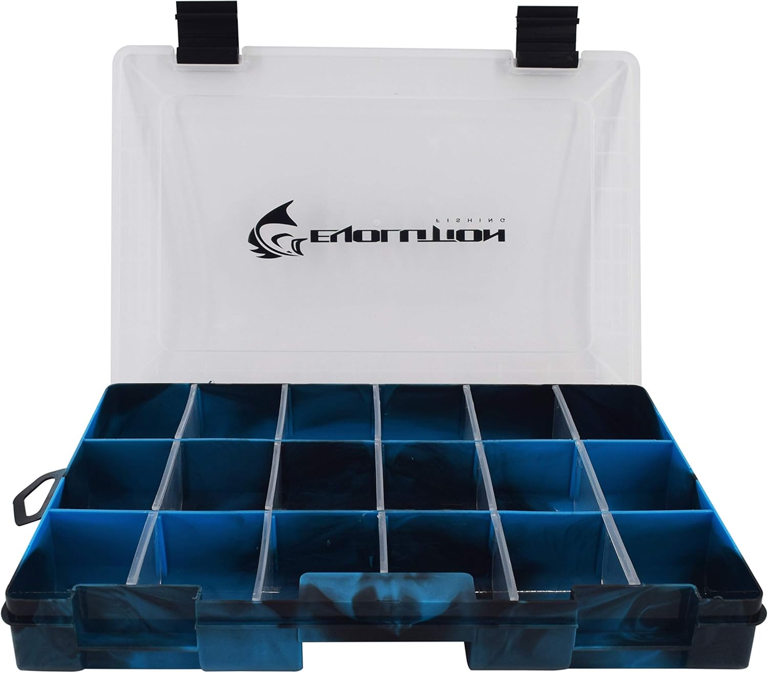 Evolution Outdoor 3600 Drift Series Fishing Tackle Tray – Colored Tackle Box Organizer with Removable Compartments, Clear Lid, 2 Latch Closure, Utility Box Storage