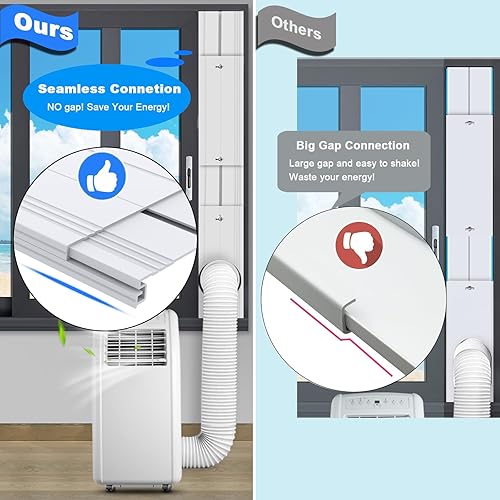 Miniatura 2 de Kit de ventana de aire acondicionado portátil con manguera de escape antihoraria de 5.9 pulgadas, kit de sellado de ventilación de ventana de unidad