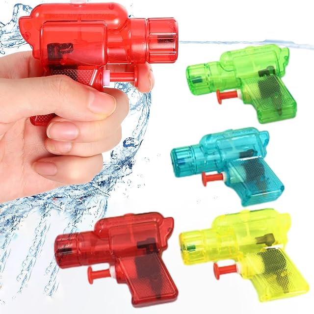 Foto 6 de 6 de 4 Mini Pistolas Transparentes de Agua, Pequeñas Pistolas de Agua de Colores Brillantes