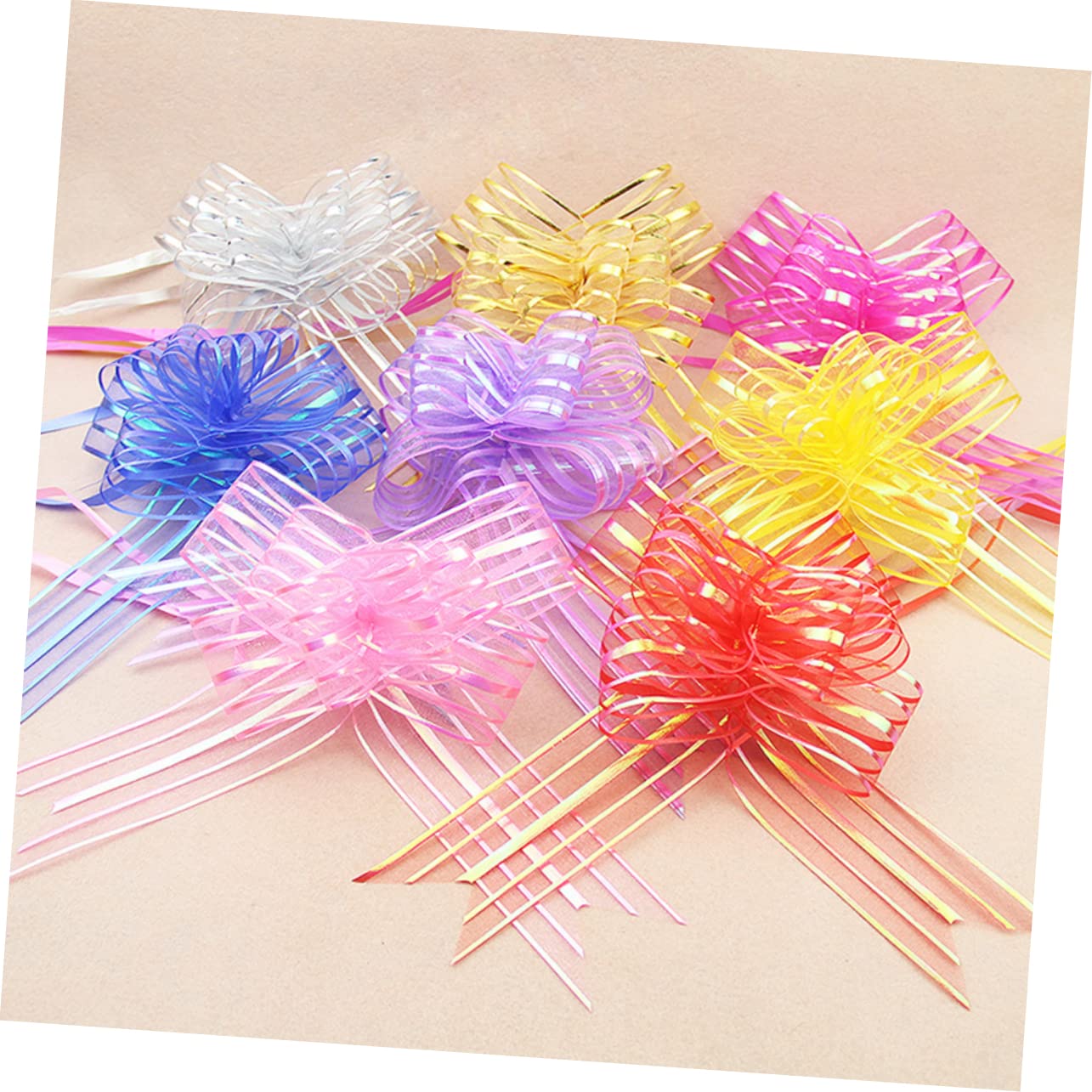 FOMIYES 36 Piezas Tirar Lazos para de Navidad del árbol de Navidad Lazo de Organza moños navideños bombonera de Boda decoración de Lazos de Boda Rosa