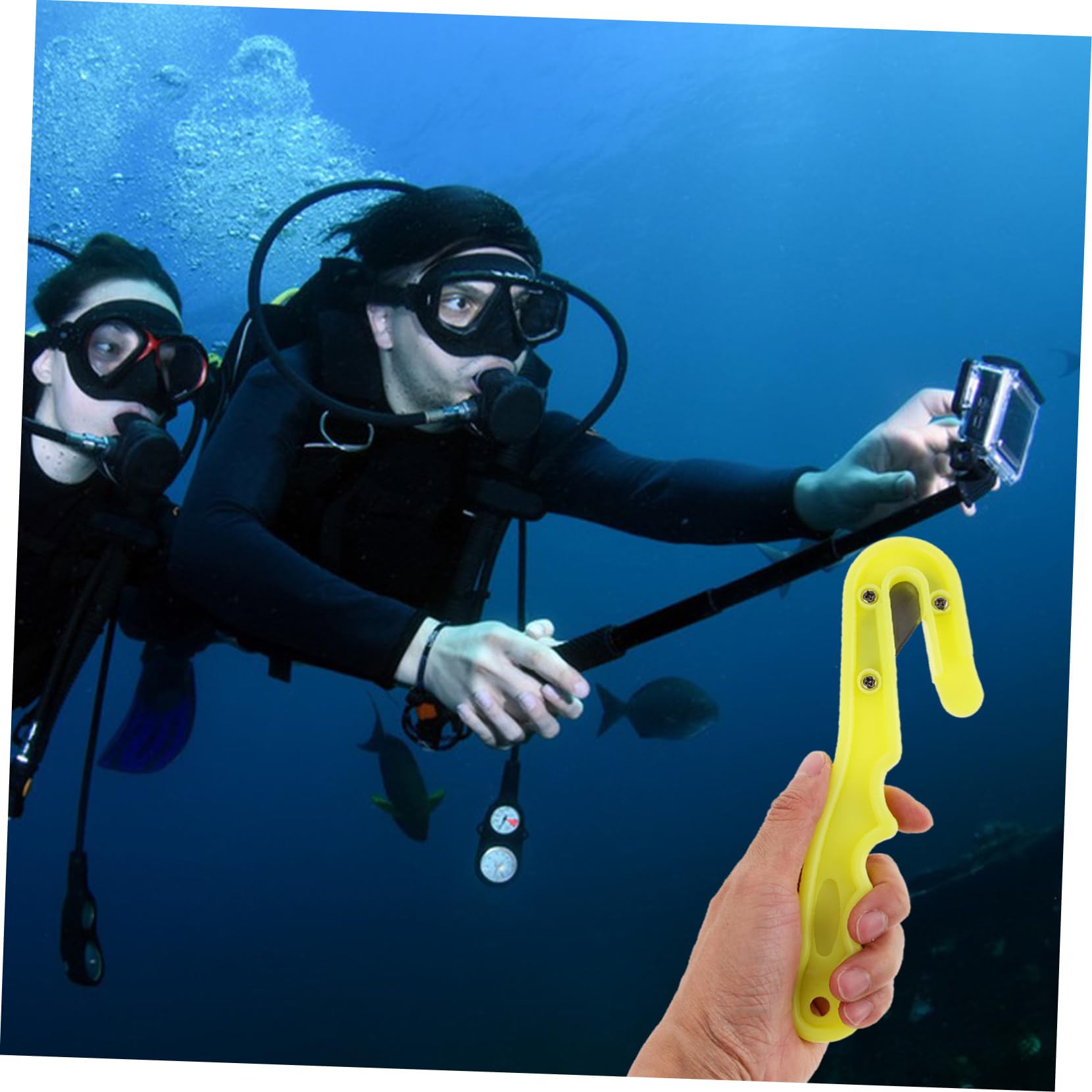 YARNOW Convenient Underwater Line Cutting Tool Portable Survival Gear Diving Line Cutter Yellow Pp High Carbon Steel