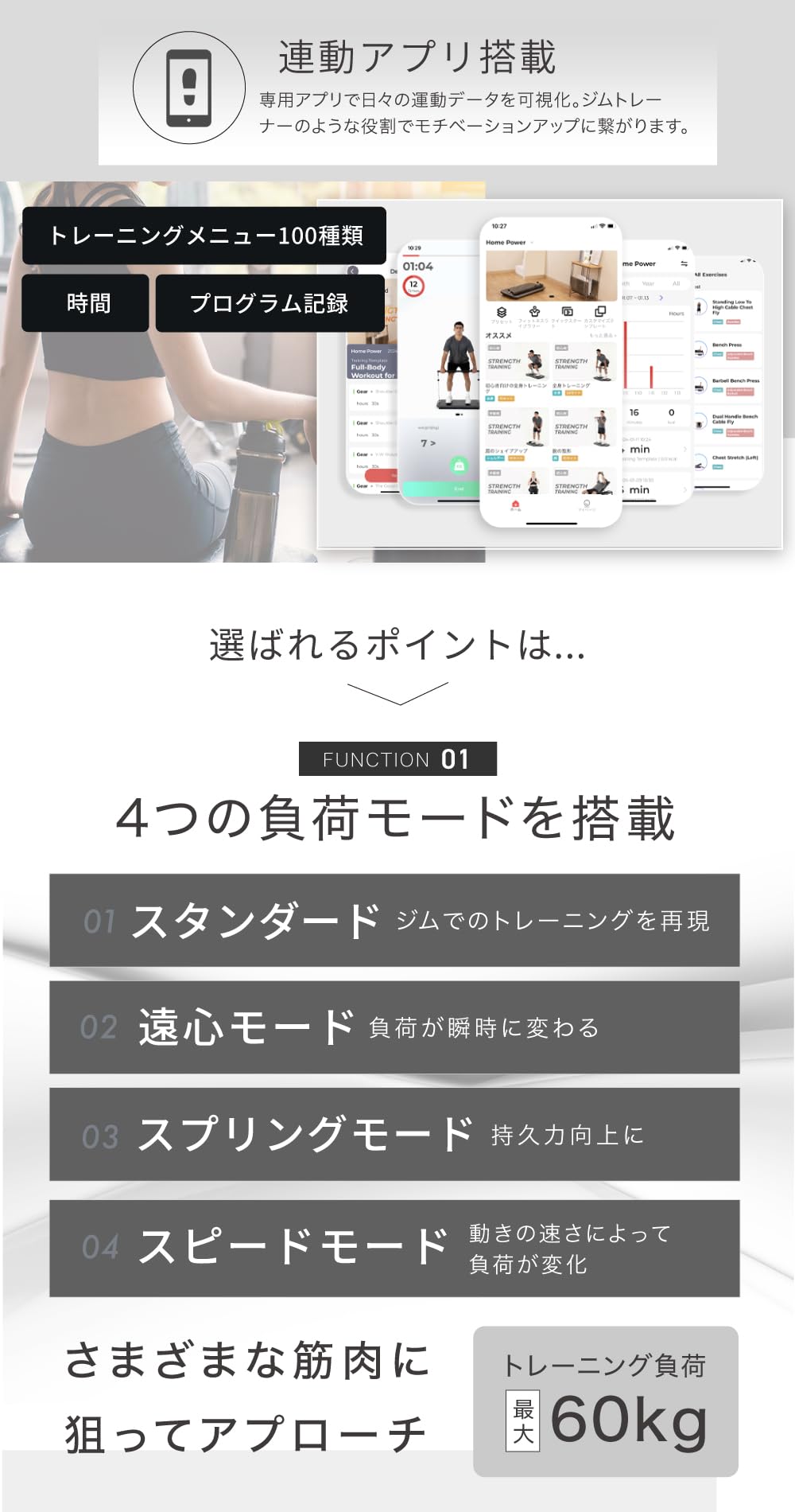 Amazon | BARWING(バーウィング) ケーブルマシン 60kg トレーニングの 
