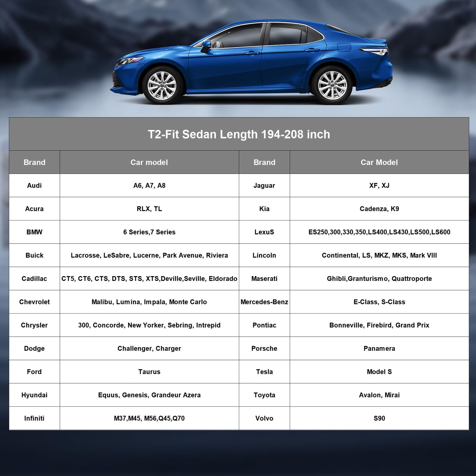 Car Cover Waterproof All Weather Full Exterior Sedan Cover Universal Fit Lexus ES350 Model S Toyota Avalon Chevy — view 4