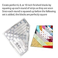 Vista 3 de Mini Quilting Ruler,Clear Acrylic Scale DIY Cutting Tools Quilting Ruler for 6 8 10 Inch Finished Blocks, Non-Slip, Durable, Easy to Handle Trimming