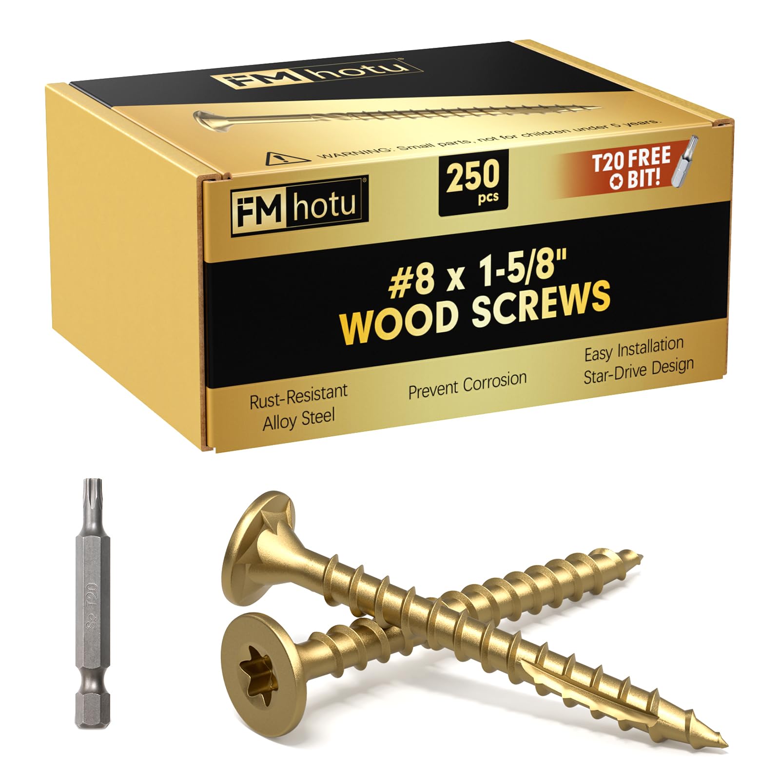 # 8 x 1-1,6 cm Deck viti, 250 pezzi Star Drive legno viti