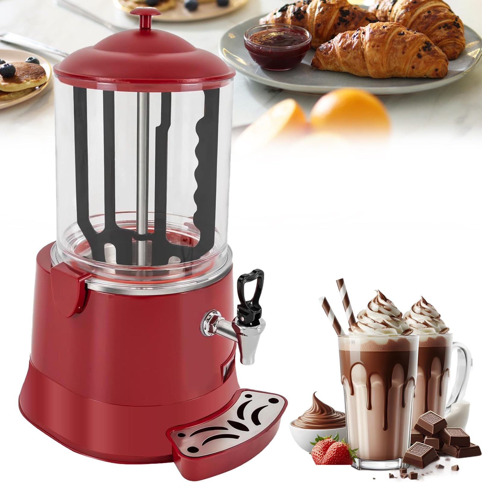 Maszyna do Szybkiego Parzenia Napojów 10L 400W Szybki Ciepło 40W Mieszadło Red
