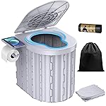 Portable Toilet, Upgraded 15\'\' toilet With Removable Paper Holder, Camping Toilet With A Load Capacity Of 450 Lbs, Portable Potty for Camping, Hiking, Road Trip, Car, RV, Tent, Beach, Truck Drivers