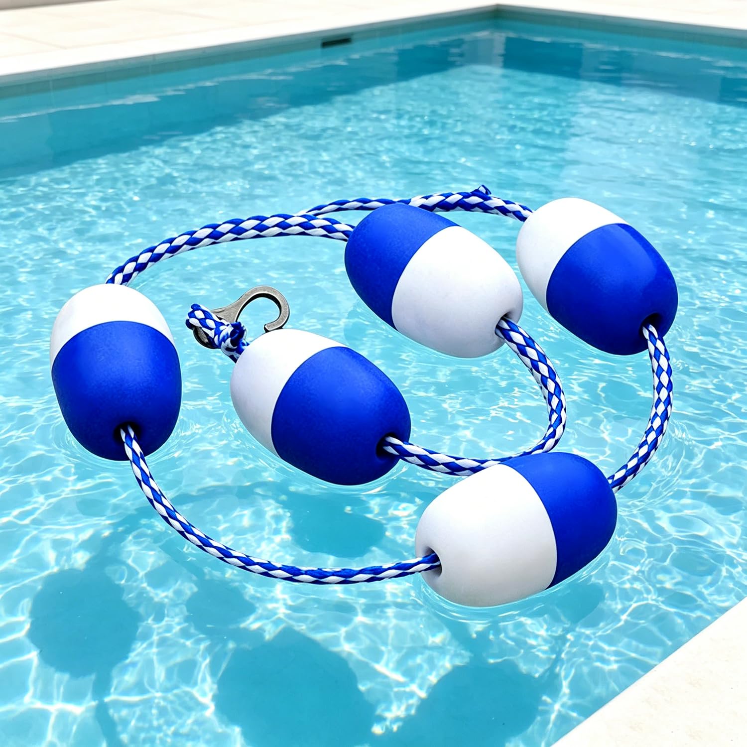 XueFulxion Stadium Swimming Lane Divider, Pool Dividing Rope with Buoys, Hooks, Buoy Demarcation Line Rope for Dividing Dangerous Areas or Swimming Lanes 100M