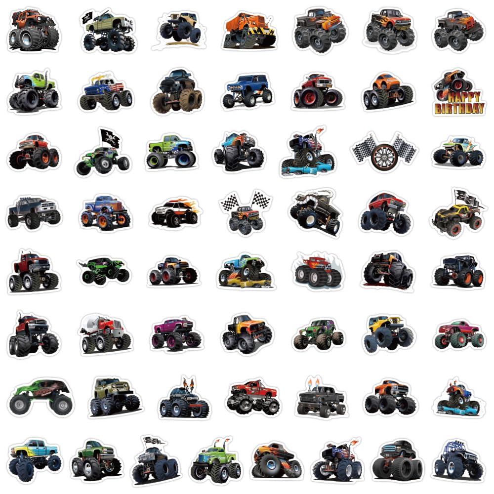 50PCS Cartoon Truck Transportation Waterproof Stickers for Kids Teenagers Adults Boys Girls,Cartoon Car Decals for Water Bottle Laptops Bicycles Cell Phone Cases Motorcycle Skateboard Helmet - Image 2