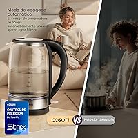 Vista 7 de COSORI - Hervidor eléctrico, sin contacto de plástico con agua, 1.8 qt/1500W, tapa interior y filtro de acero inoxidable, tetera para café y té