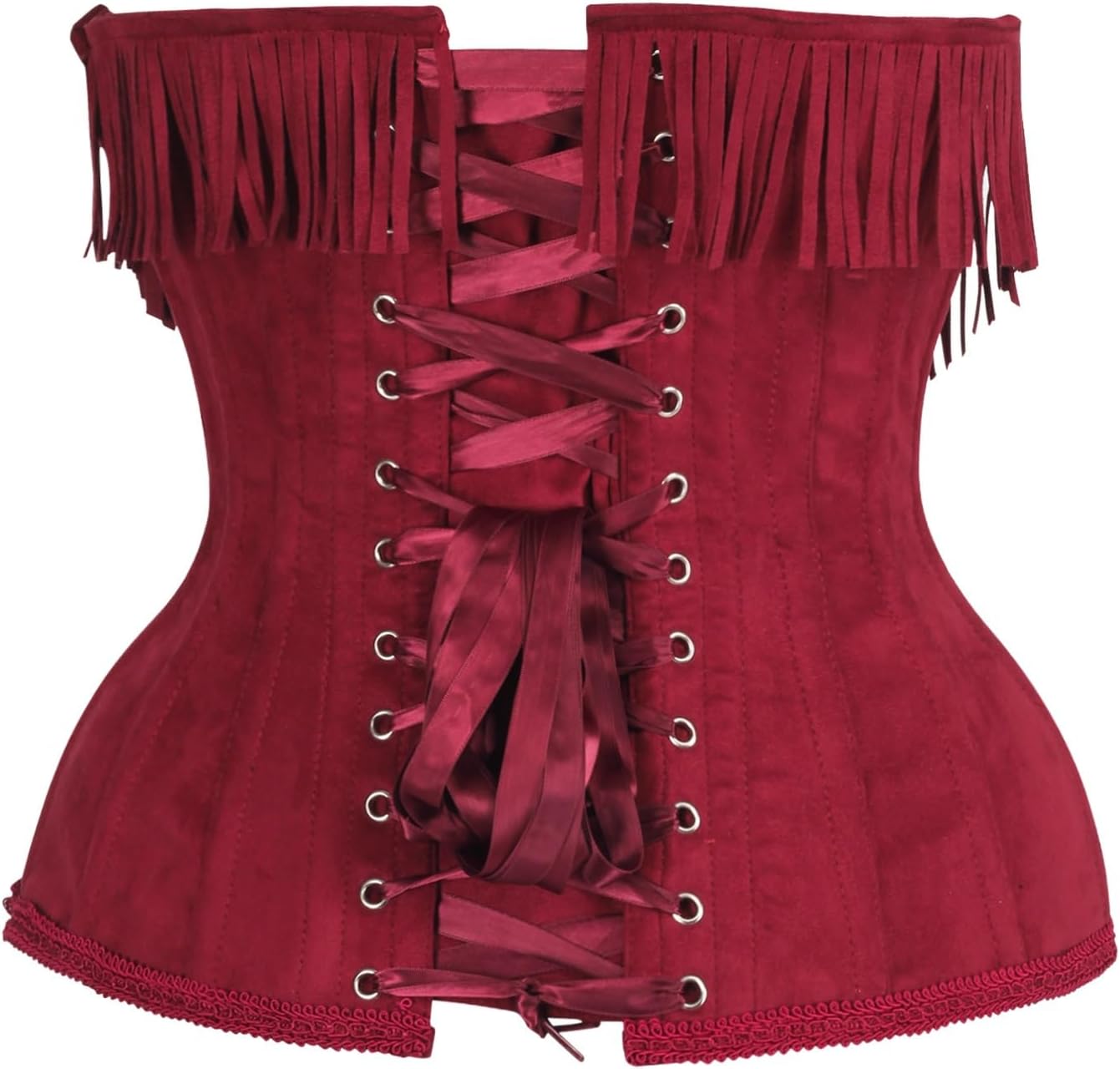 Daisy corsets Women's Daisy Corsets Womens Suede Steel Boned Under Bust Corset Waist Cincher Fringe Top Western & Plus Size