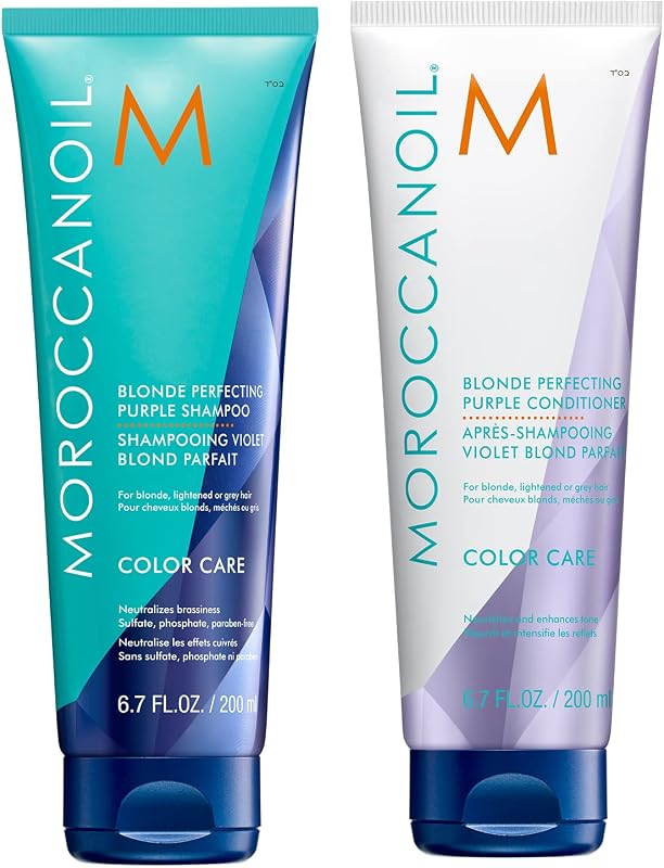 Moroccanoil Blonde Perfecting Purple Shampoo And Conditioner Bundle