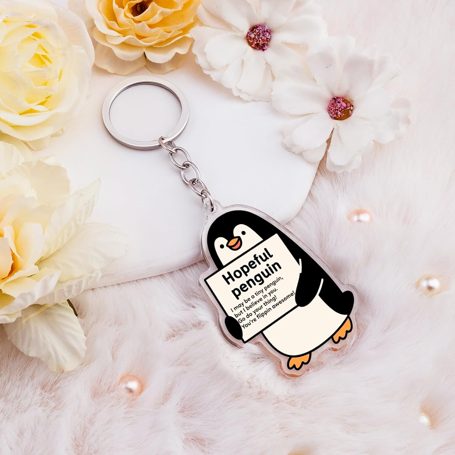Penguin Keychain Penguin Gifts Cute Stuff Penguins Birthday Gift Good Luck Gifts Bag Backpack Charms Inspirational Acrylic Key Chains - Image 8