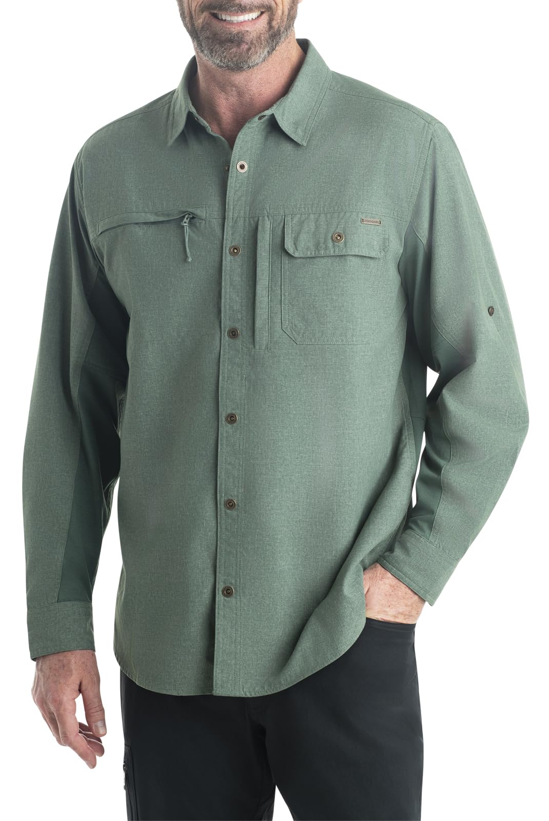 Legendary Whitetails Men's Quick Dry Moisture Wicking UPF 50+ Uv Sun Protection Long Sleeve Fishing Shirt