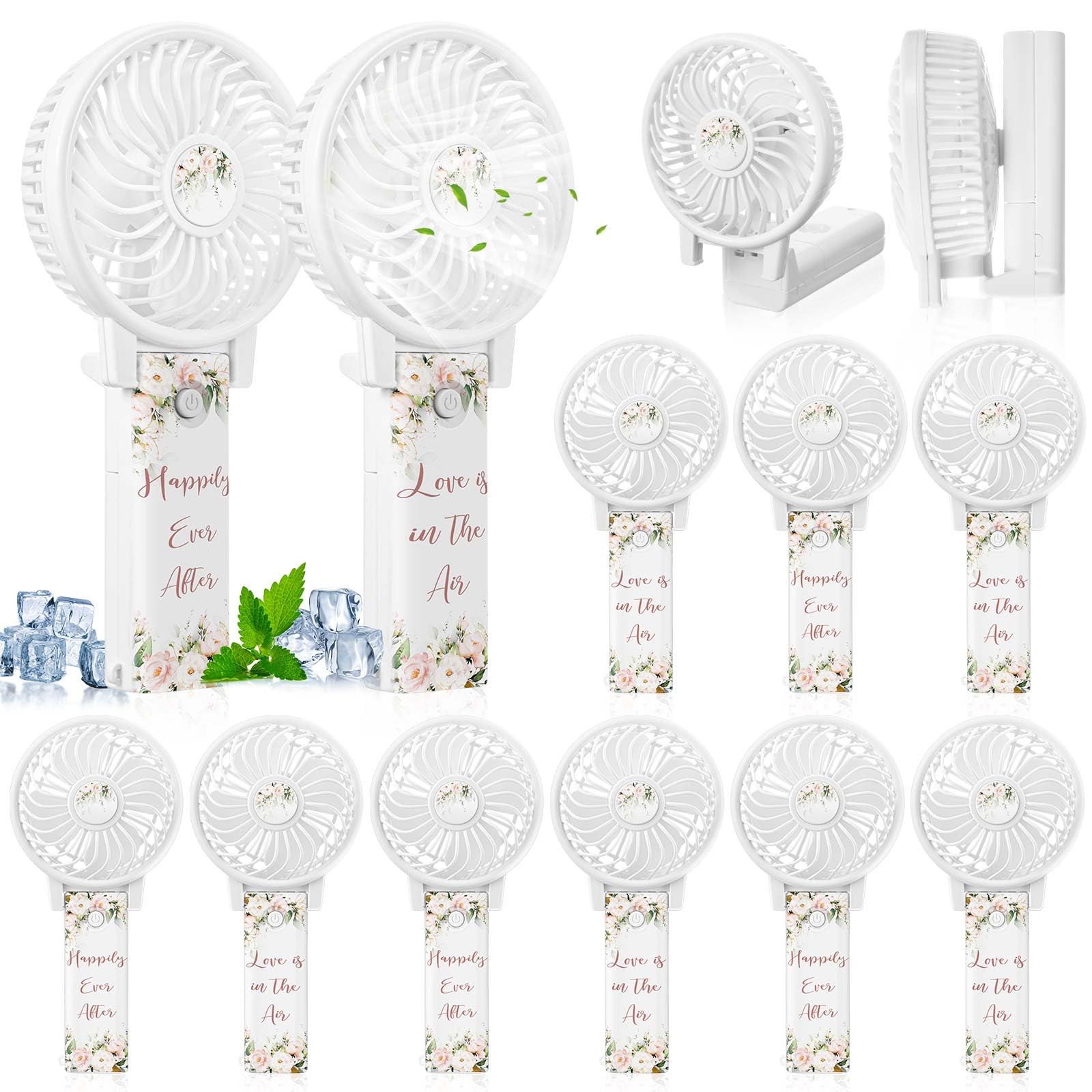Mini éventails portables pliables cadeaux pour invités et mariages roses