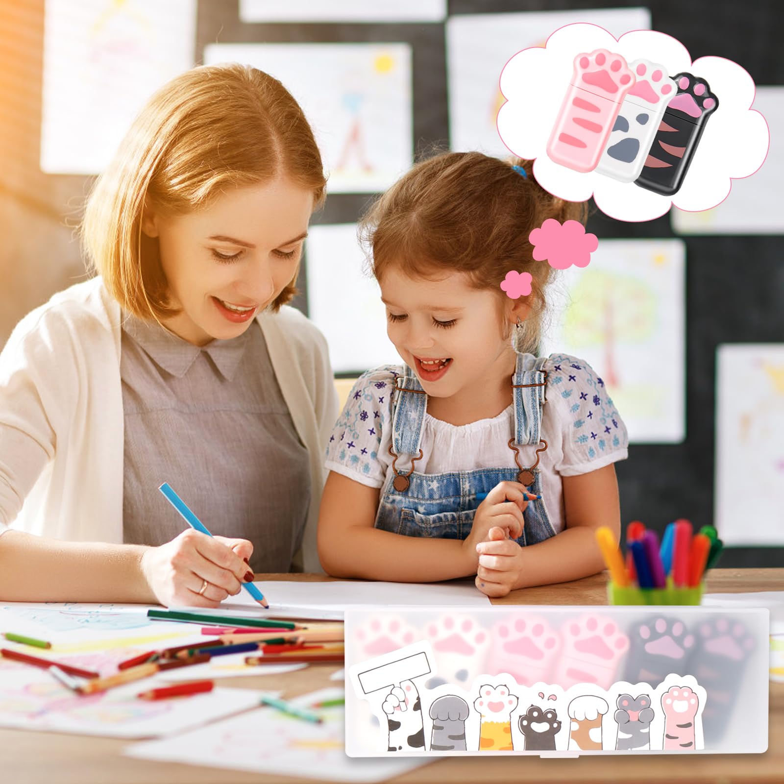 Mini korektor w rolce, 6 sztuk, nietoksyczna taśma korygująca łapy kotów, mini kompaktowa, nietoksyczna, przyjazna dla środowiska i zatwierdzona przez FDA, odpowiednia dla słodkich dziewcząt