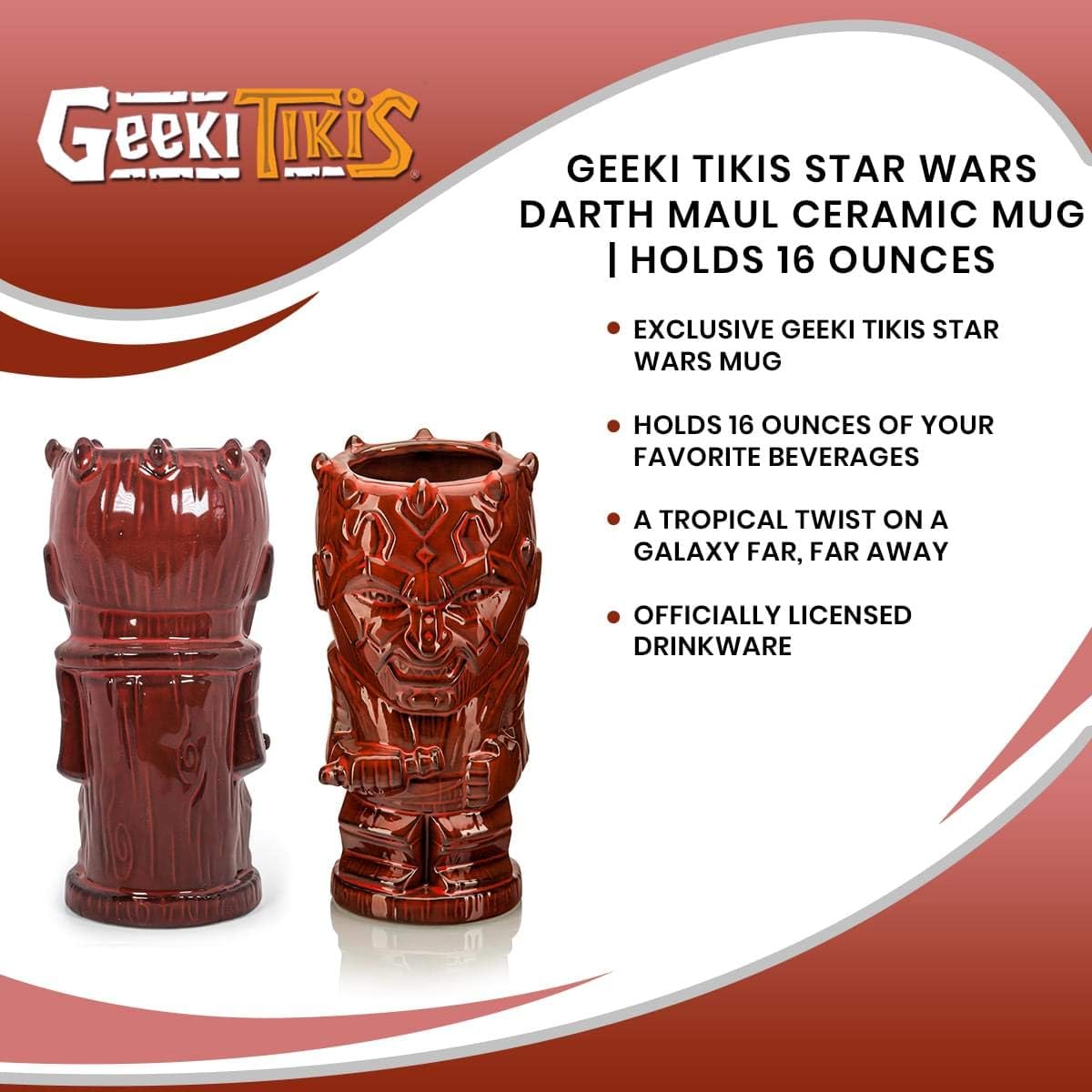 STAR WARS Geeki Tikis Darth Maul Ceramic Mug | Collectible Tiki Cup | 16 Ounces - Image 7