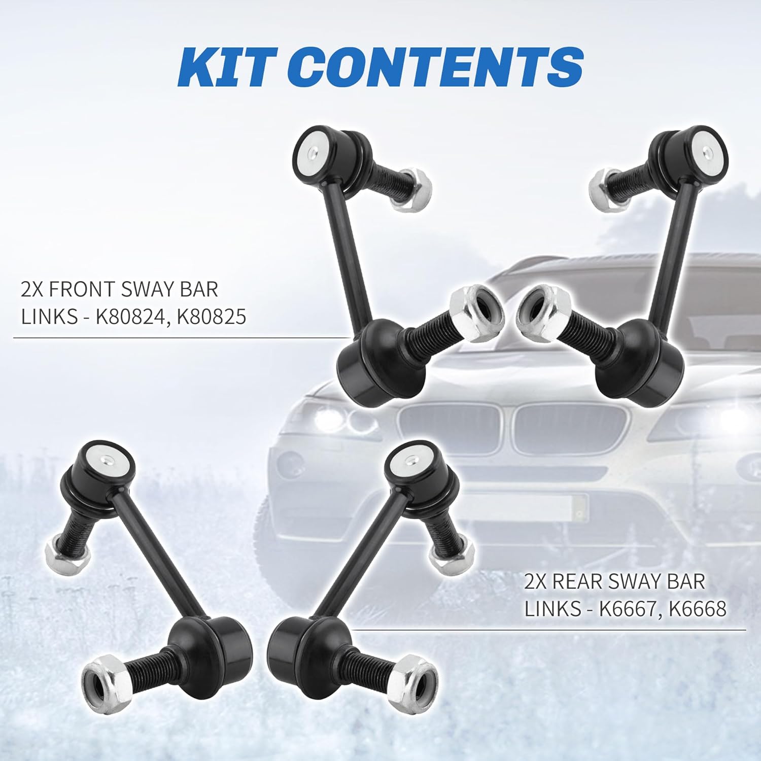 Sway Bar Link Front & Rear Sway Bar Links Compatible with Buick Rainier Chevy SSR Trailblazer GMC Envoy Isuzu Ascender Oldsmobile Bravada Saab 9-7X Stabilizer Sway Bar End Links