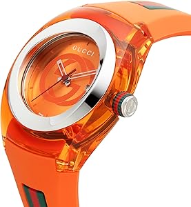 Amazon.com: Gucci YA137311 Gucci Sink Watch Orange Dial, Dial
